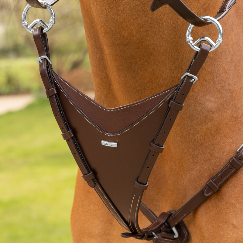 LeMieux Kudos Bib Martingale Attachment - Havana/Silver-1
